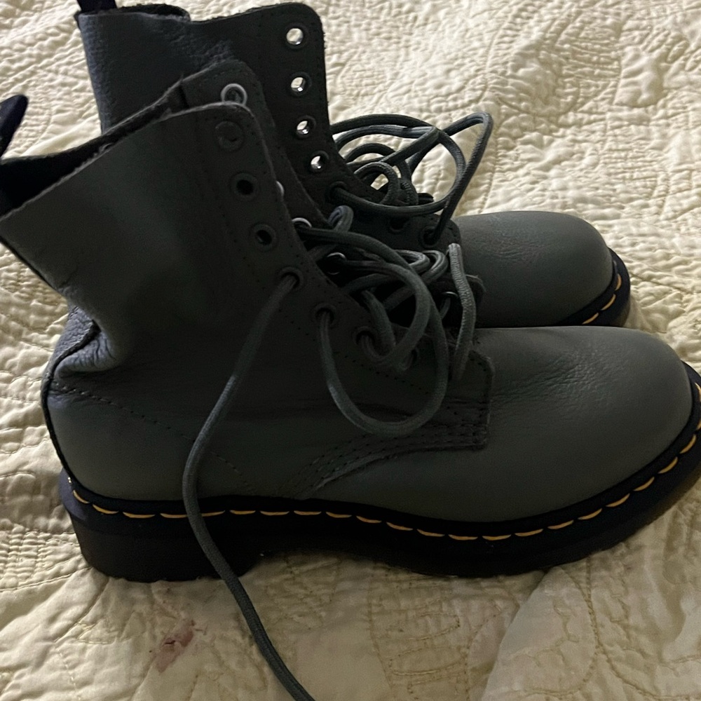 Dr. Martens Gray Lace Up Boots